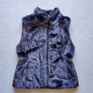 Banana Republic Plush Faux Fur Vest in Rich Purple